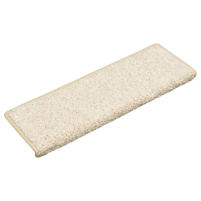 Vidaxx tapis d'escalier 15 pcs 65x21x4 cm bord rectangulaire blanc