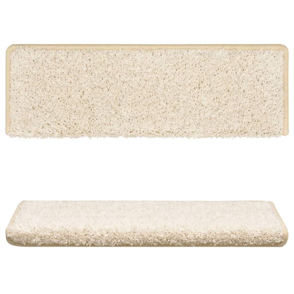 Vidaxx tapis d'escalier 15 pcs 65x21x4 cm bord rectangulaire blanc