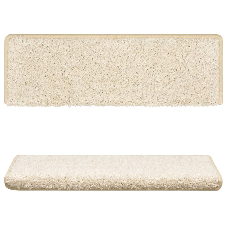 Vidaxx tapis d'escalier 15 pcs 65x21x4 cm bord rectangulaire blanc