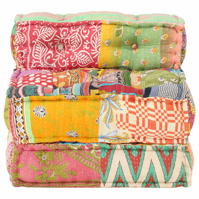 Vidaxl Pouf Patchwork en tissu modulaire