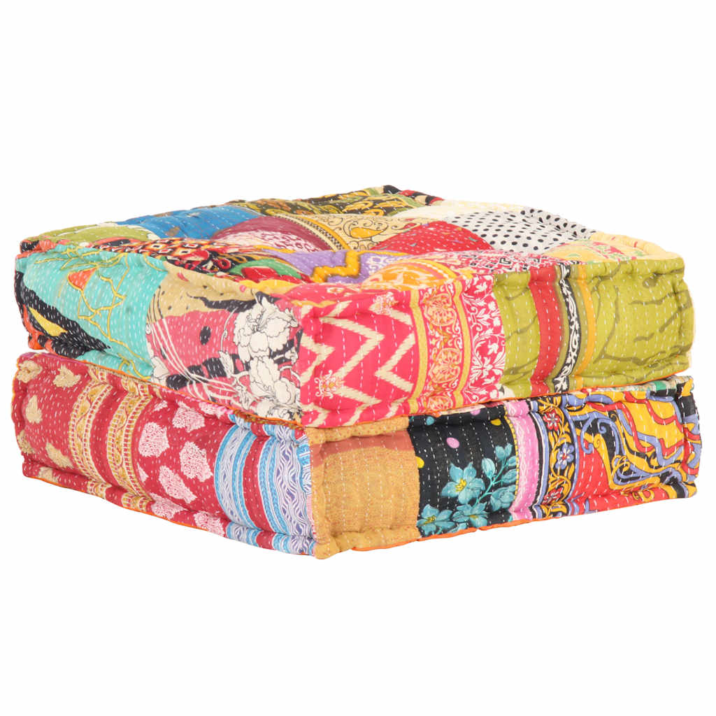 Vidaxl Pouf 60x70x36 cm Patchwork en tissu