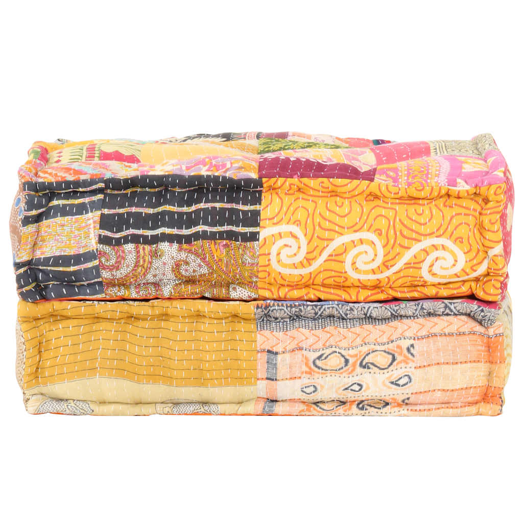 Vidaxl Pouf 60x70x36 cm Patchwork en tissu