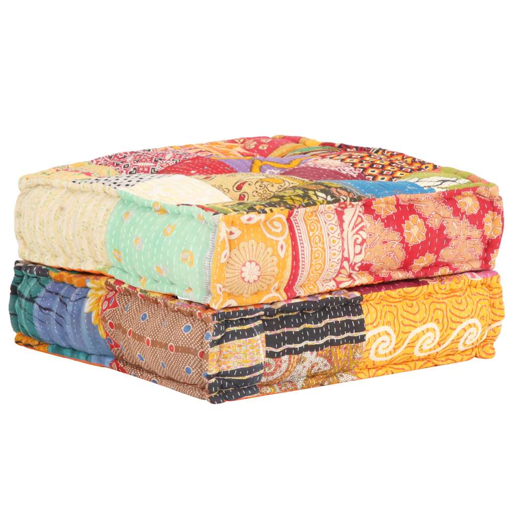 Vidaxl Pouf 60x70x36 cm Patchwork en tissu