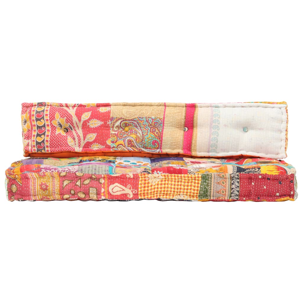 VidaXL coussin de canapé palette tissu patchwork multicolore