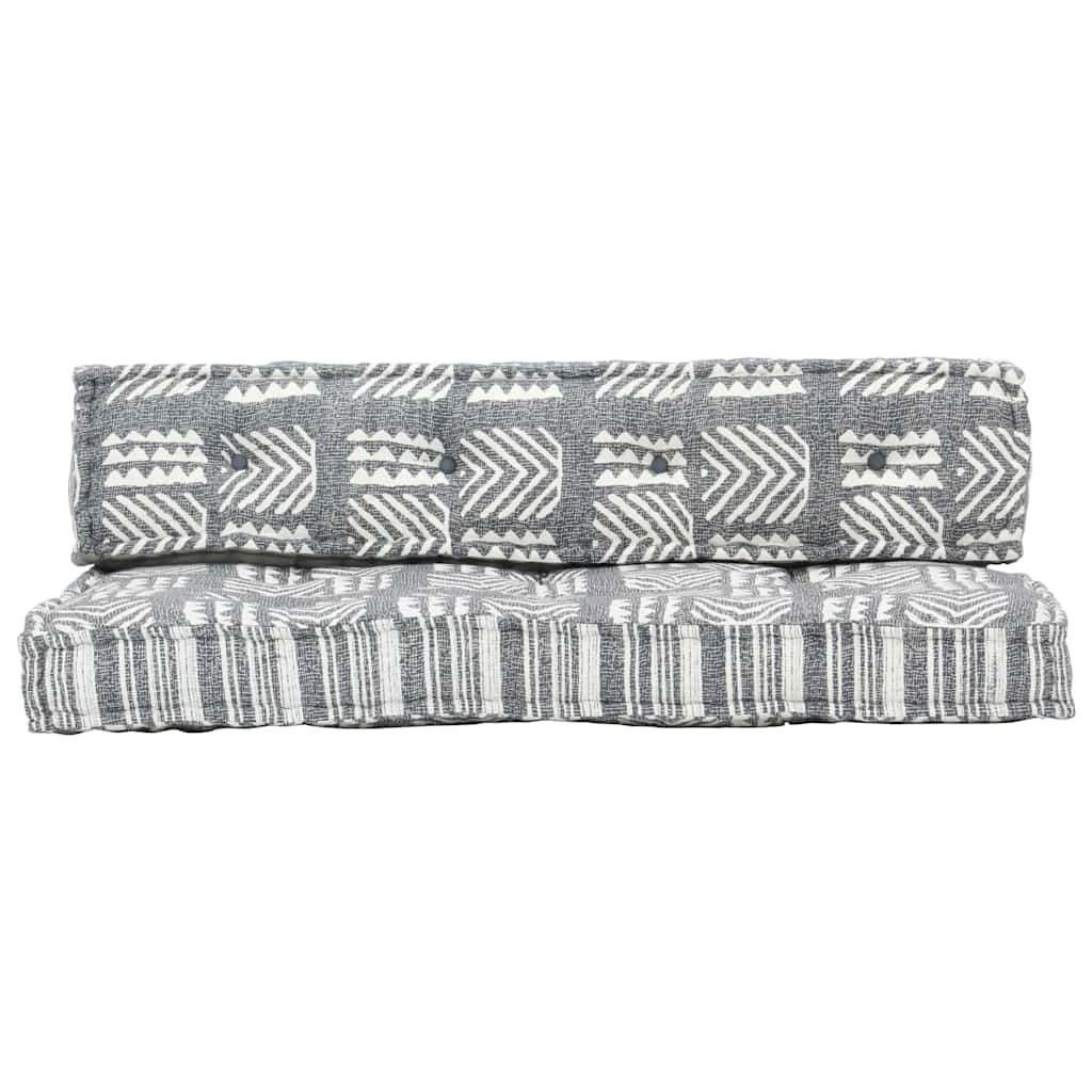 VidaXL coussin de canapé palette tissu patchwork gris