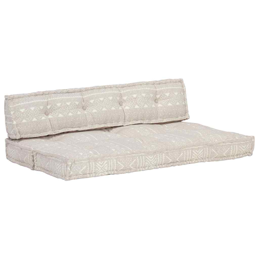VidaXL coussin de canapé palette tissu patchwork marron clair