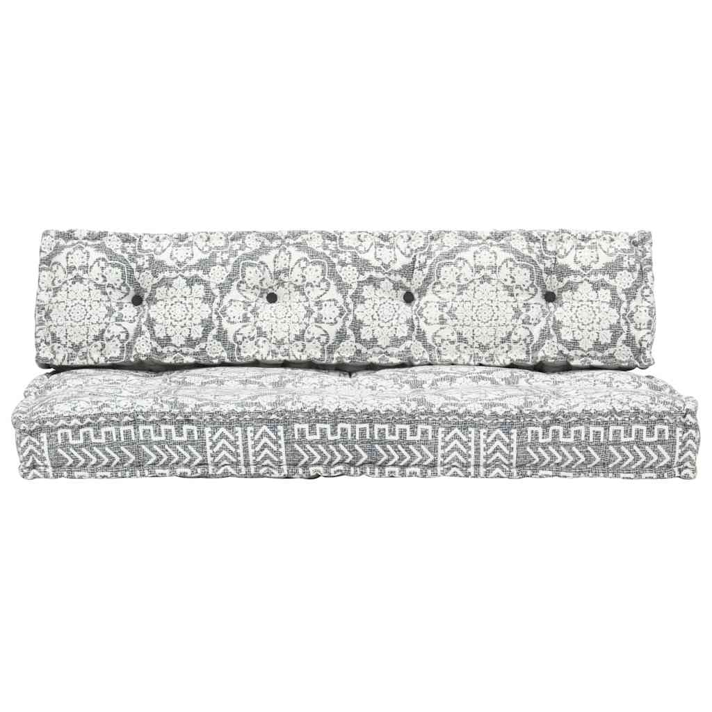 VidaXL coussin de canapé palette tissu patchwork gris clair