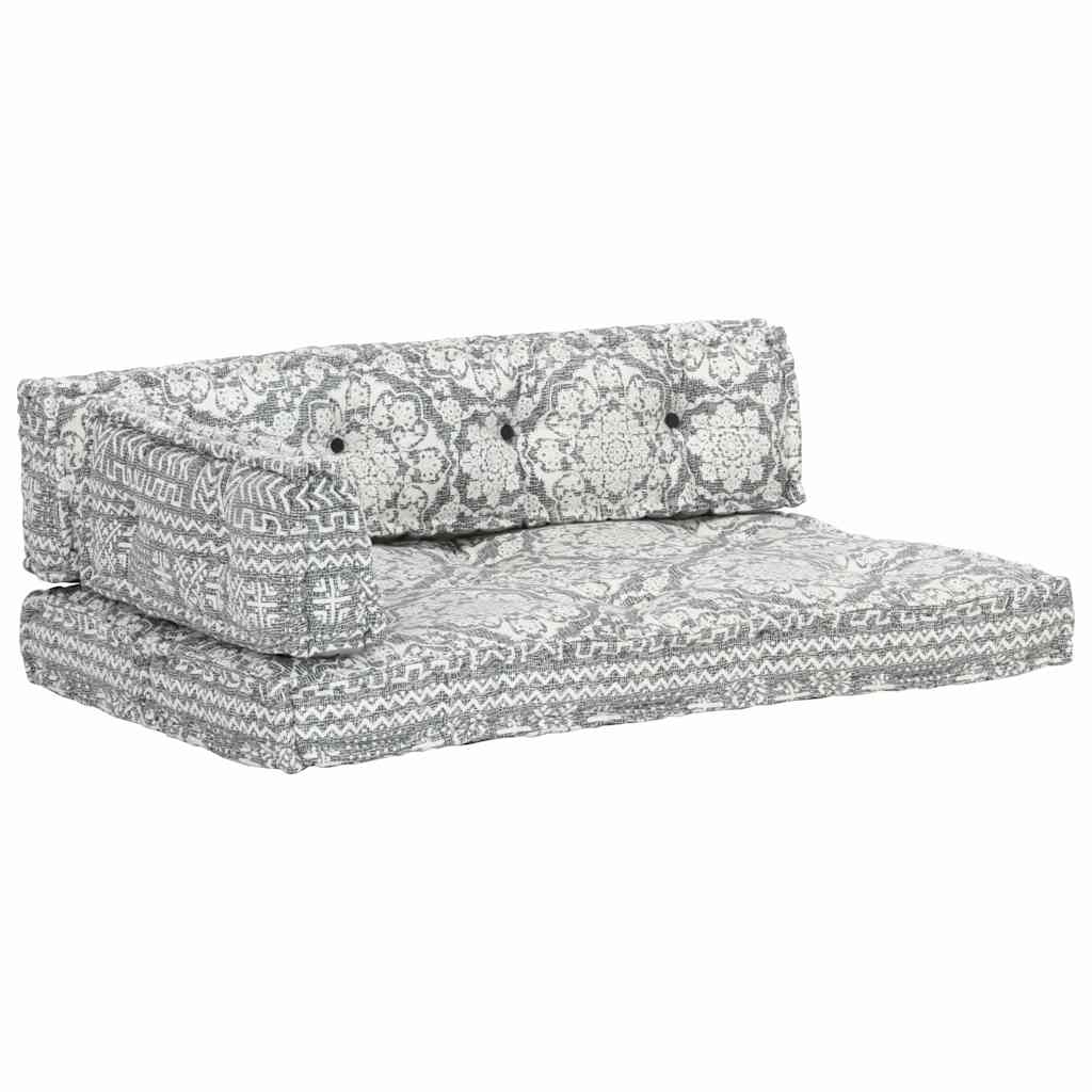 VidaXL coussin de canapé palette tissu patchwork gris clair