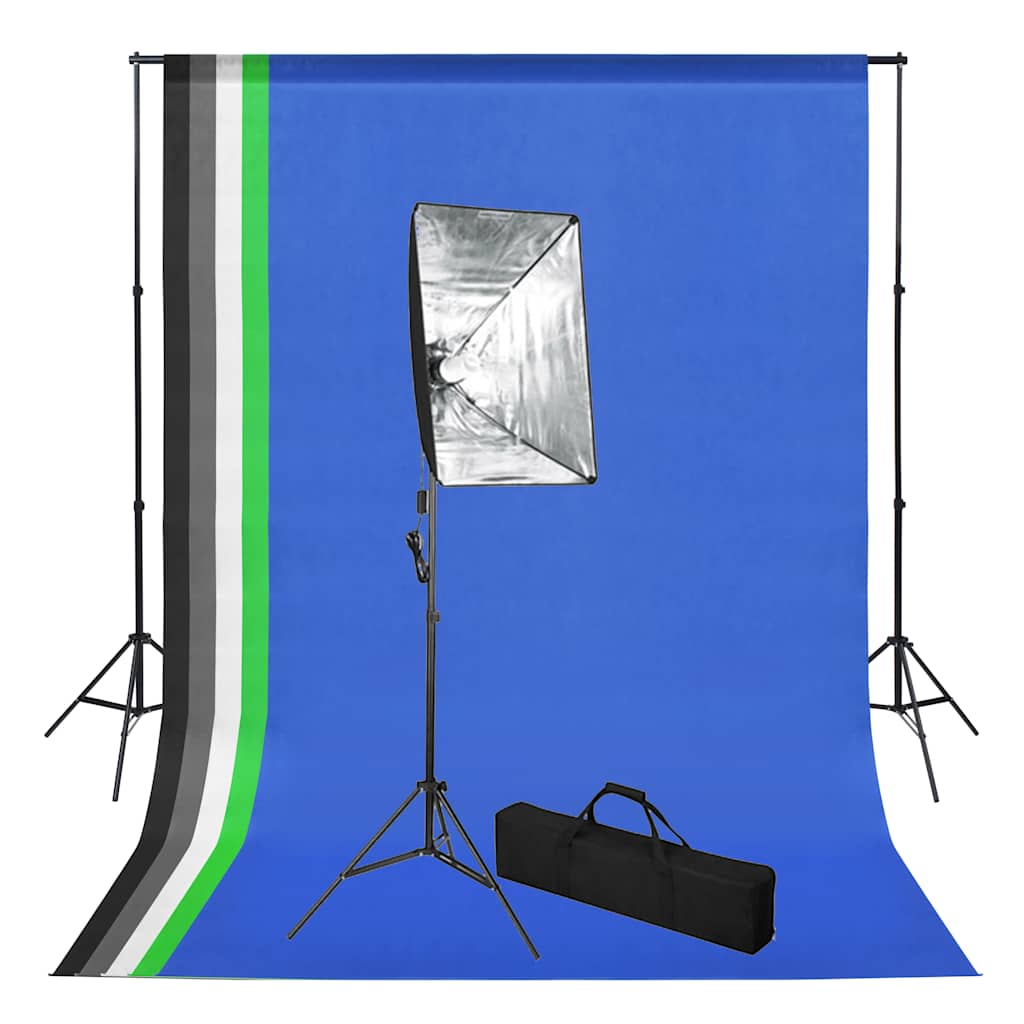 Ensemble de studio photo Vidaxl avec arrière-plan et lampe à boîte soft