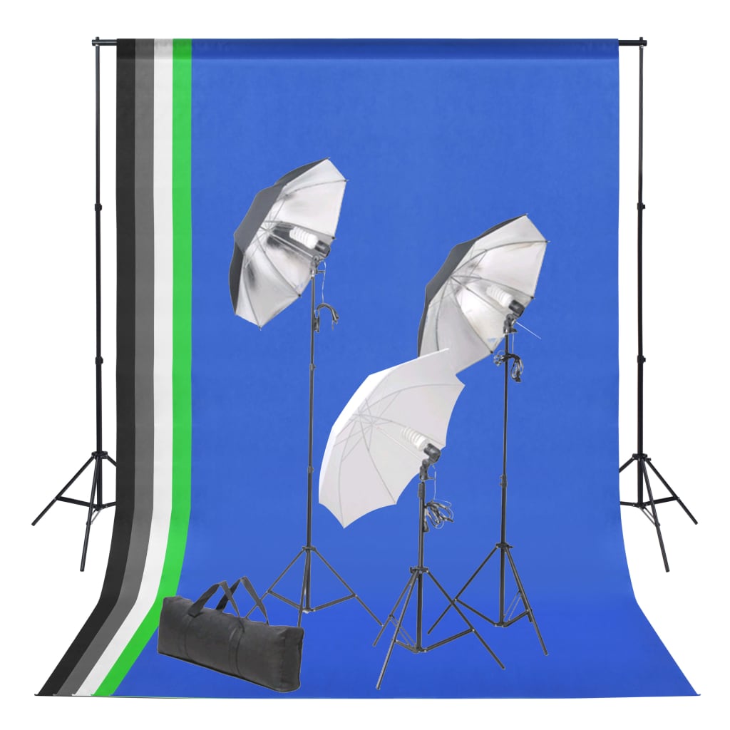 Ensemble de studio photo vidaxl avec fond et ensemble d'éclairage
