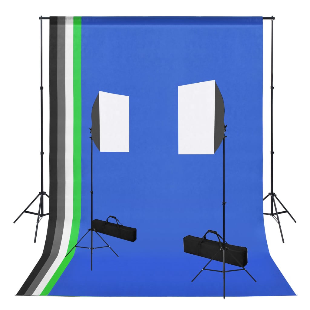Ensemble de studio photo Vidaxl avec des lampes et arrière-plans