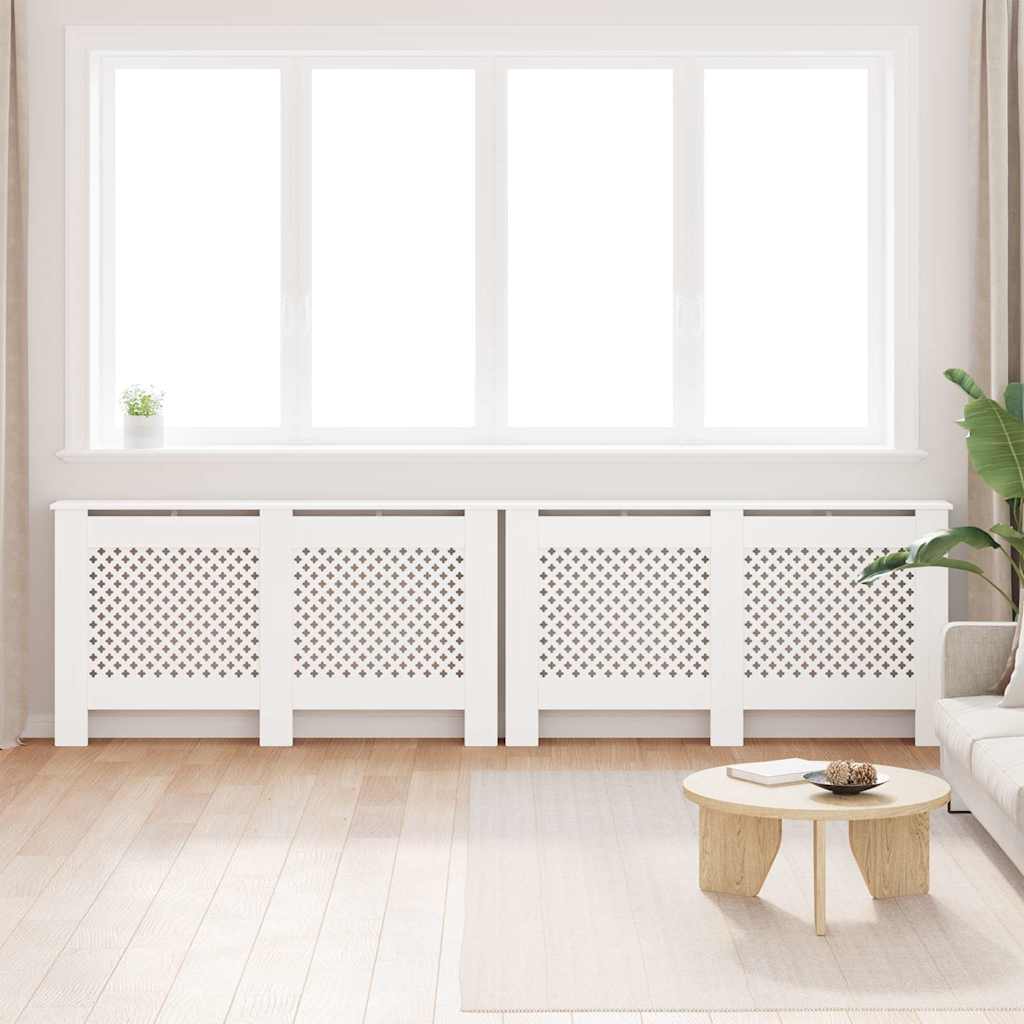 Radiatoroments vidaxl 2 ST 152X19X81.5 cm MDF blanc