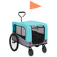 Vidaxl Bicycle Trailer et voiture de chien 2-en-1 bleu et gris