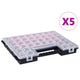 Vidaxx boîtes d'assortiment 5 pcs avec séparateurs 385x283x50 mm plastique
