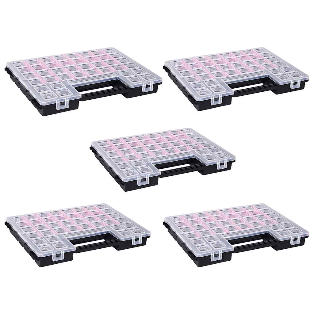 Vidaxx boîtes d'assortiment 5 pcs avec séparateurs 385x283x50 mm plastique