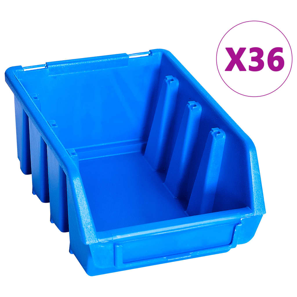 Ensemble de rangement Vidaxl 96 pièces avec panneaux muraux bleu