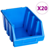 Vidaxl Stapelbakken 20 st plastique bleu - afbeelding 1