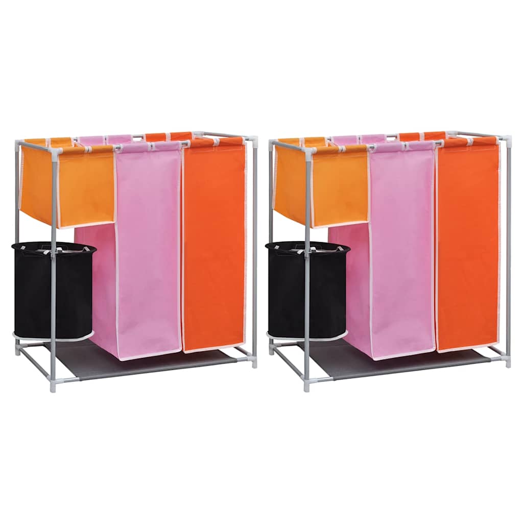 Vidaxl 3 parties trieurs 2 ms avec panier à linge