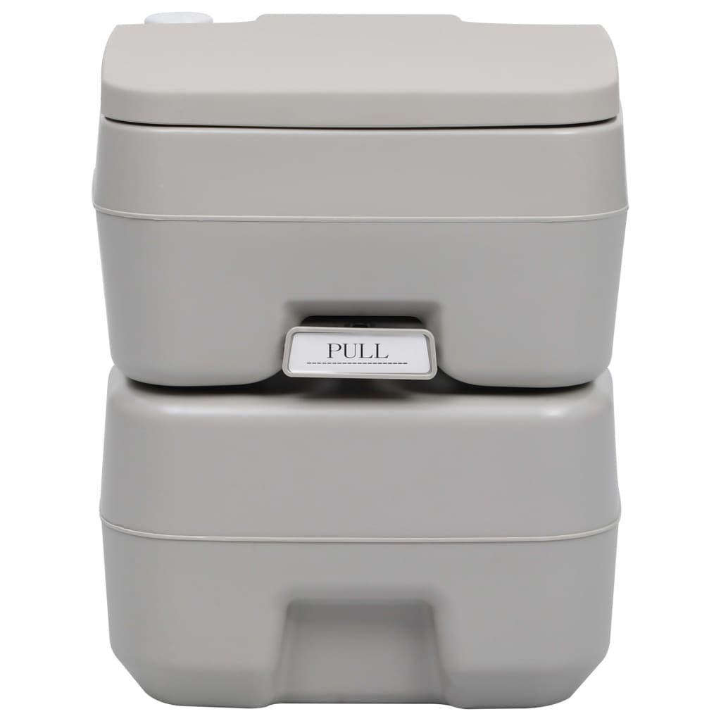 Vidaxl camps toilettes portables 20 + 10 l gris