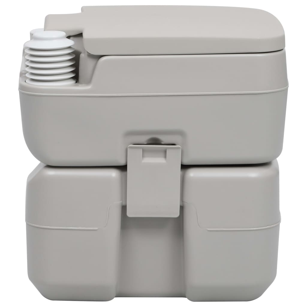 Vidaxl camps toilettes portables 20 + 10 l gris