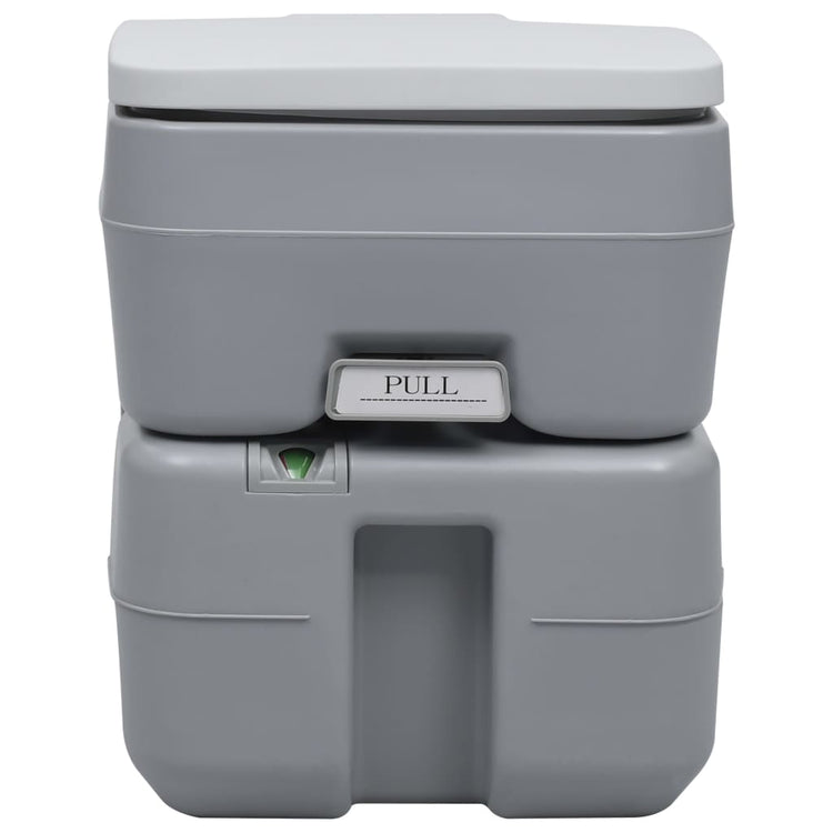 Vidaxl camps toilettes portables 20 + 10 l gris