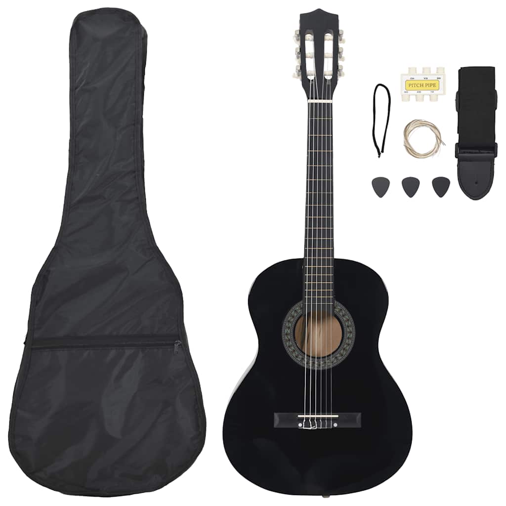 Vidaxl 8 pièces Guitar Début Classic 3 4 36 Black