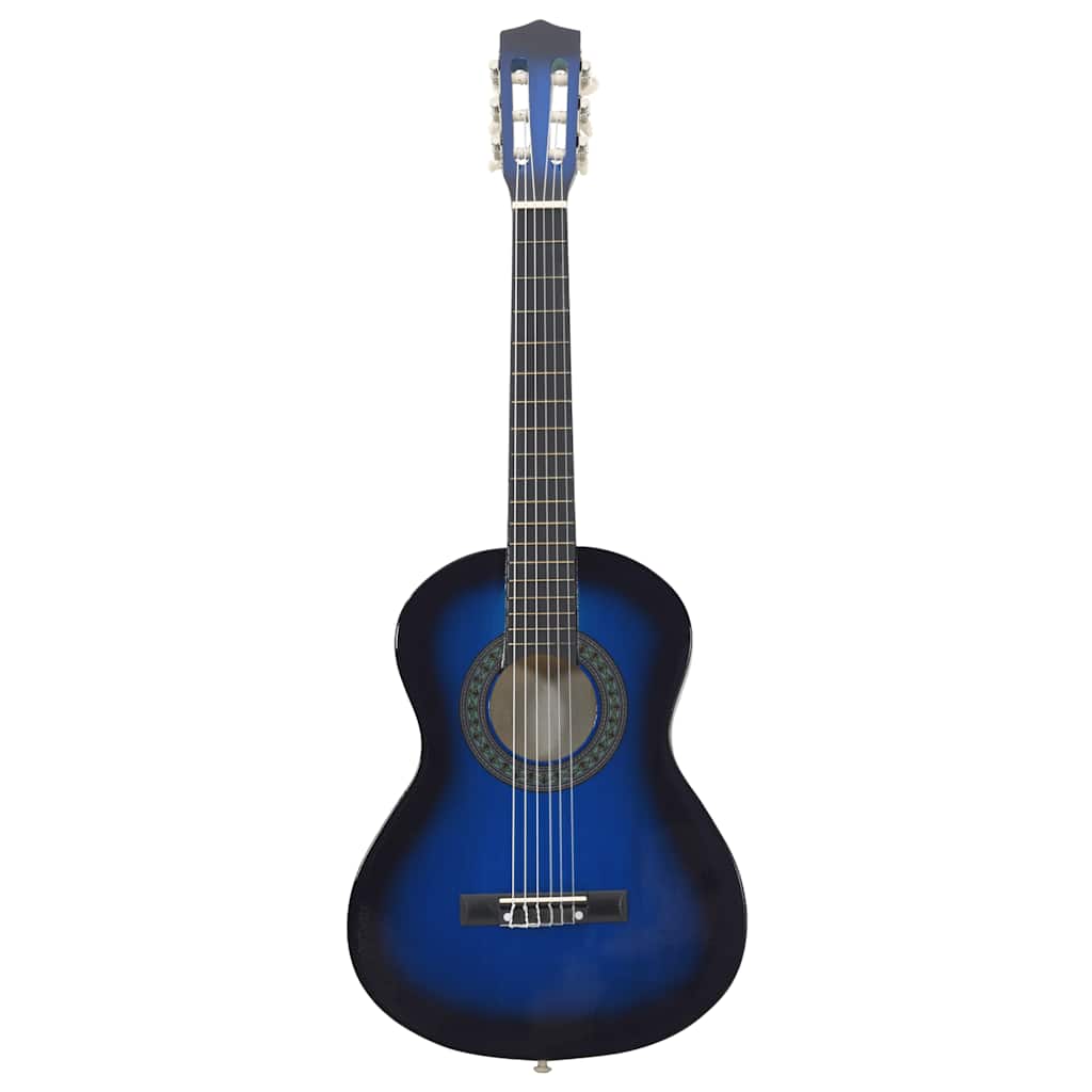 Ensemble de guitare Vidaxl 8 pièces Classic débutant 1 2 34 Bleu