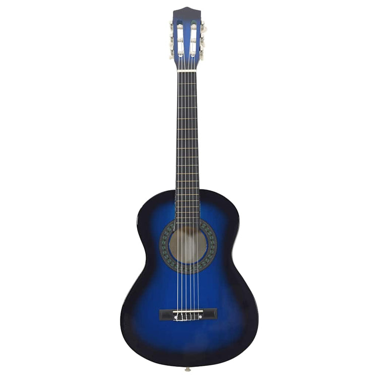 Ensemble de guitare Vidaxl 8 pièces Classic débutant 1 2 34 Bleu