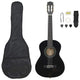 Vidaxl 8 pièces Guitar Set Classic débutant 1 2 34 Black