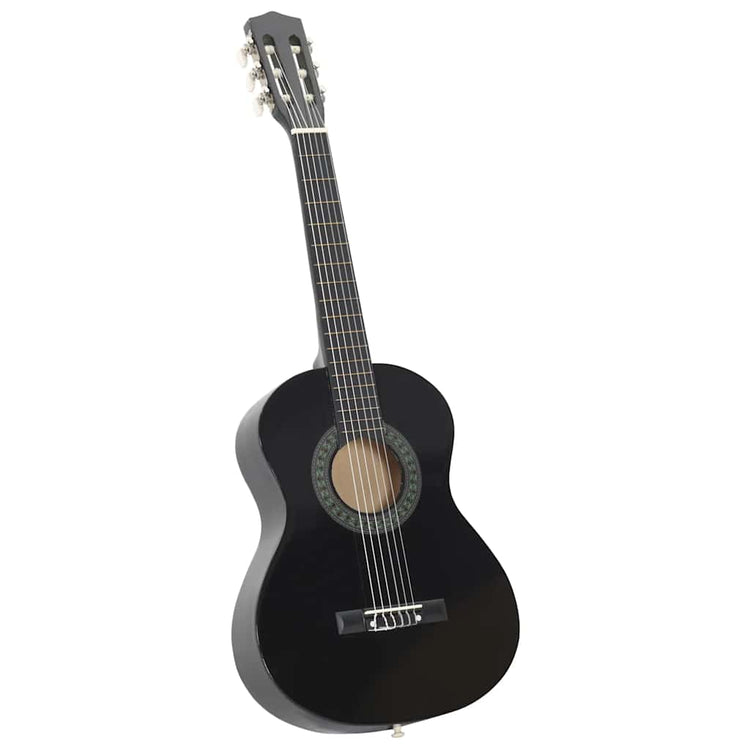 Vidaxl 8 pièces Guitar Set Classic débutant 1 2 34 Black