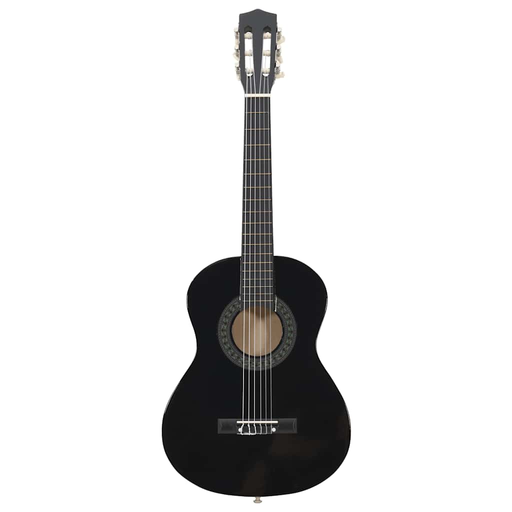 Vidaxl 8 pièces Guitar Set Classic débutant 1 2 34 Black