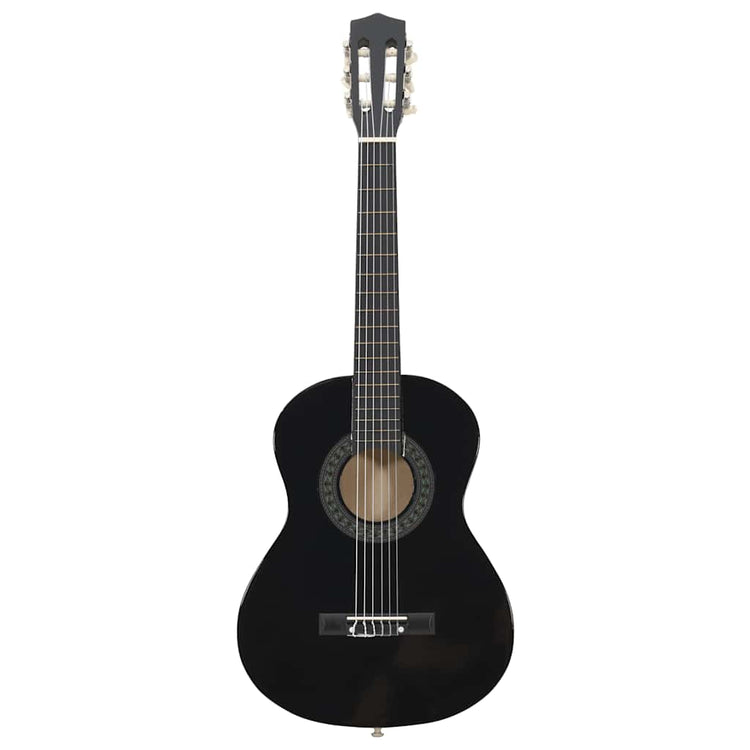 Vidaxl 8 pièces Guitar Set Classic débutant 1 2 34 Black