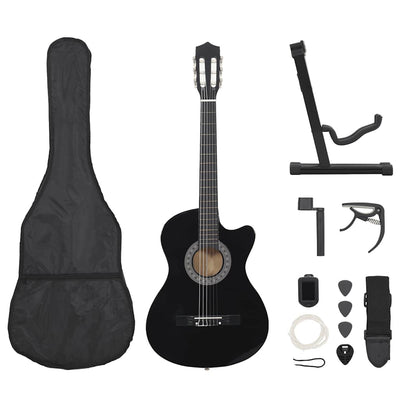Ensemble de guitare Vidaxl 12 parties avec 6 cordes Western Classic 38 Black