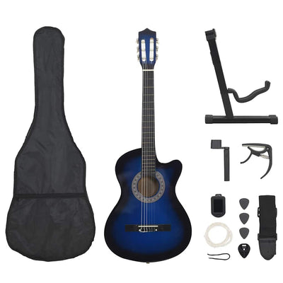 Ensemble de guitare Vidaxl 12 parties avec 6 cordes Western Classic 38 Blue
