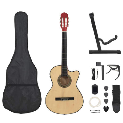 Ensemble de guitare Vidaxl 12 pièces avec égaliseur et 6 cordes occidentales