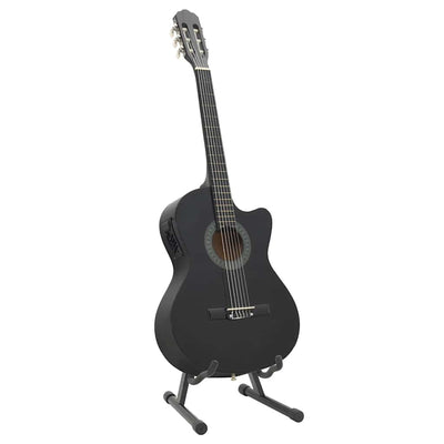 Ensemble de guitare vidaxl 12 pièces avec égaliseur et 6 cordes occidentales noir