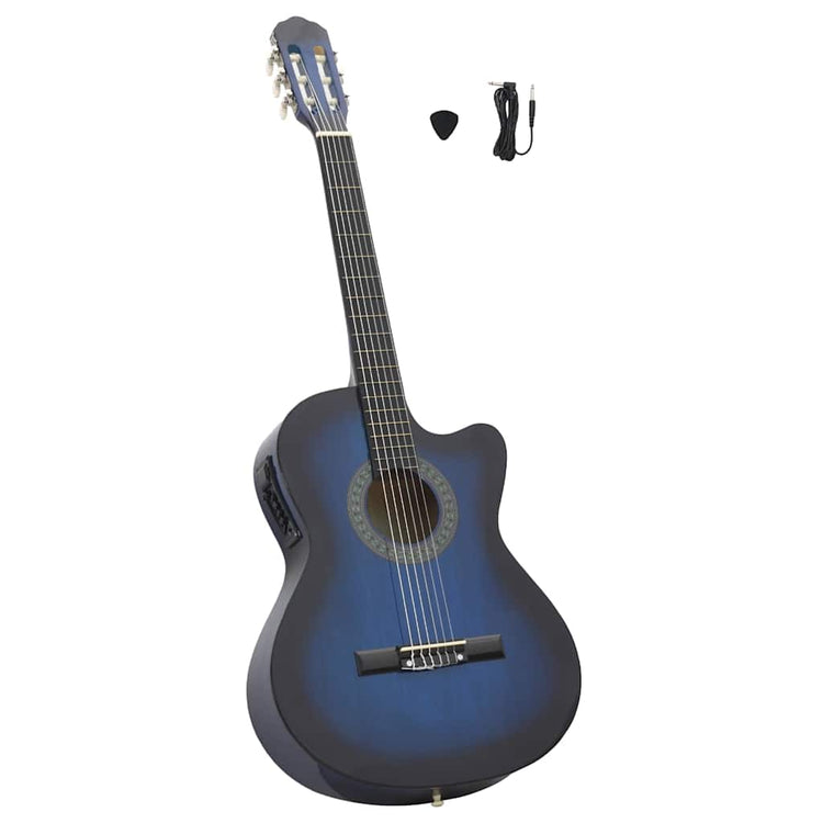 Guitare vidaxl Cutaway avec égaliseur 6 cordes occidentales classiques bleu