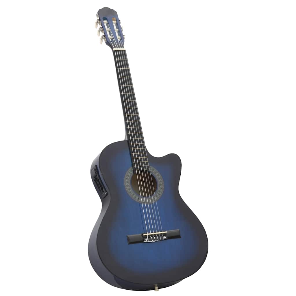 Guitare vidaxl Cutaway avec égaliseur 6 cordes occidentales classiques bleu