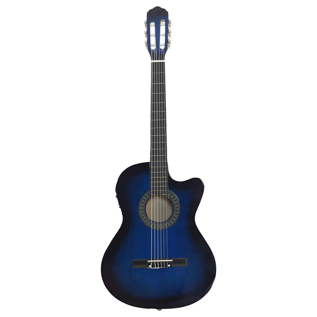 Guitare vidaxl Cutaway avec égaliseur 6 cordes occidentales classiques bleu