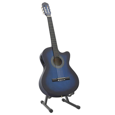 Ensemble de guitare Vidaxl 12 pièces avec égaliseur et 6 cordes Western Blue