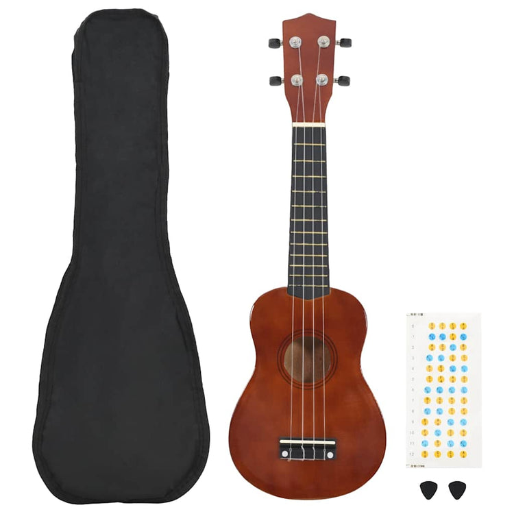 Vidaxl ukuleleleset avec sac pour enfants soprano 21 '' Darkhout colored