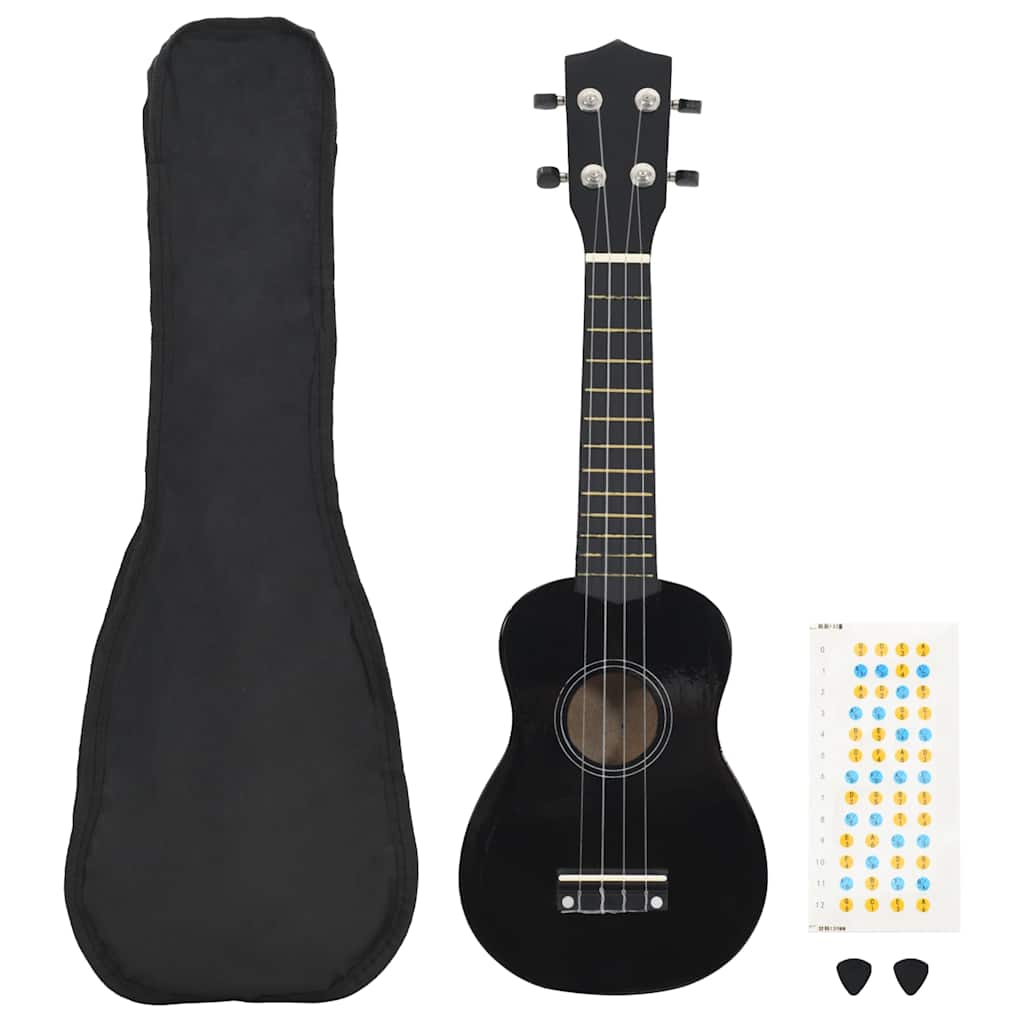 Vidaxl ukulelelet avec sac pour enfants soprano 21 '' noir