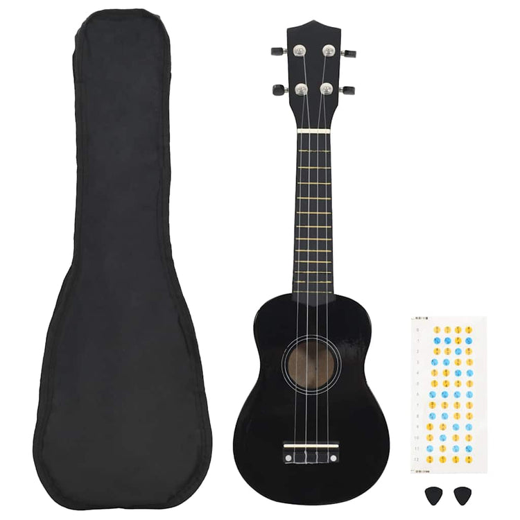 Vidaxl ukulelelet avec sac pour enfants soprano 21 '' noir
