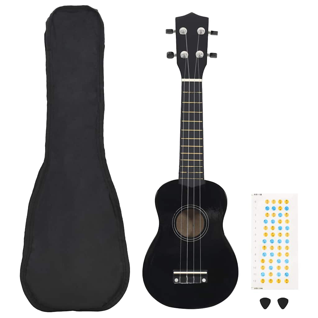 Vidaxl ukulelelet avec sac pour enfants soprano 23 '' noir