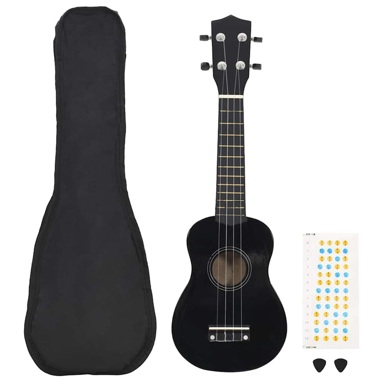 Vidaxl ukulelelet avec sac pour enfants soprano 23 '' noir