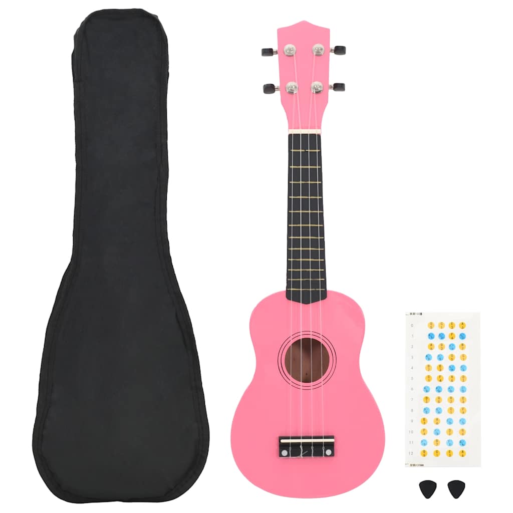 Vidaxl ukulelelet avec sac pour enfants soprano 23 '' rose