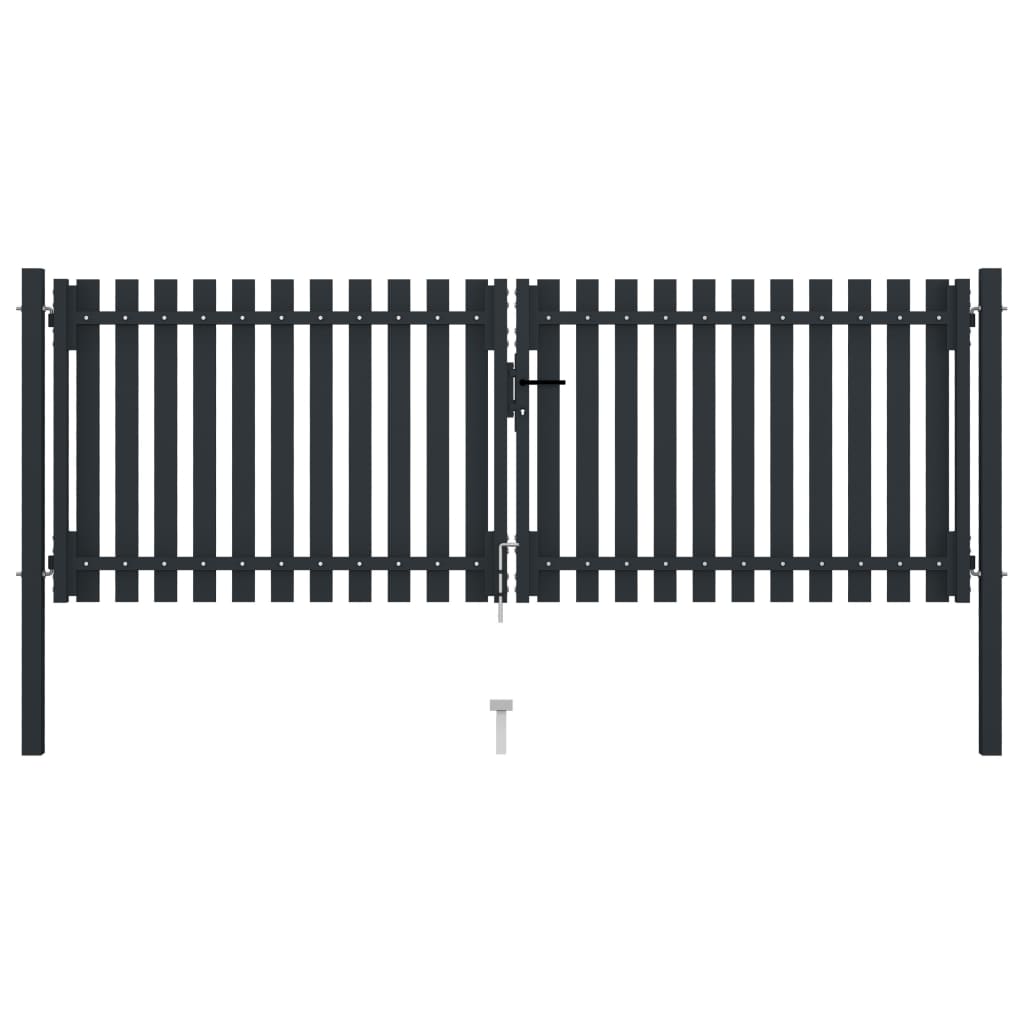 Port vidaxl double 306x150 cm anthracite en acier