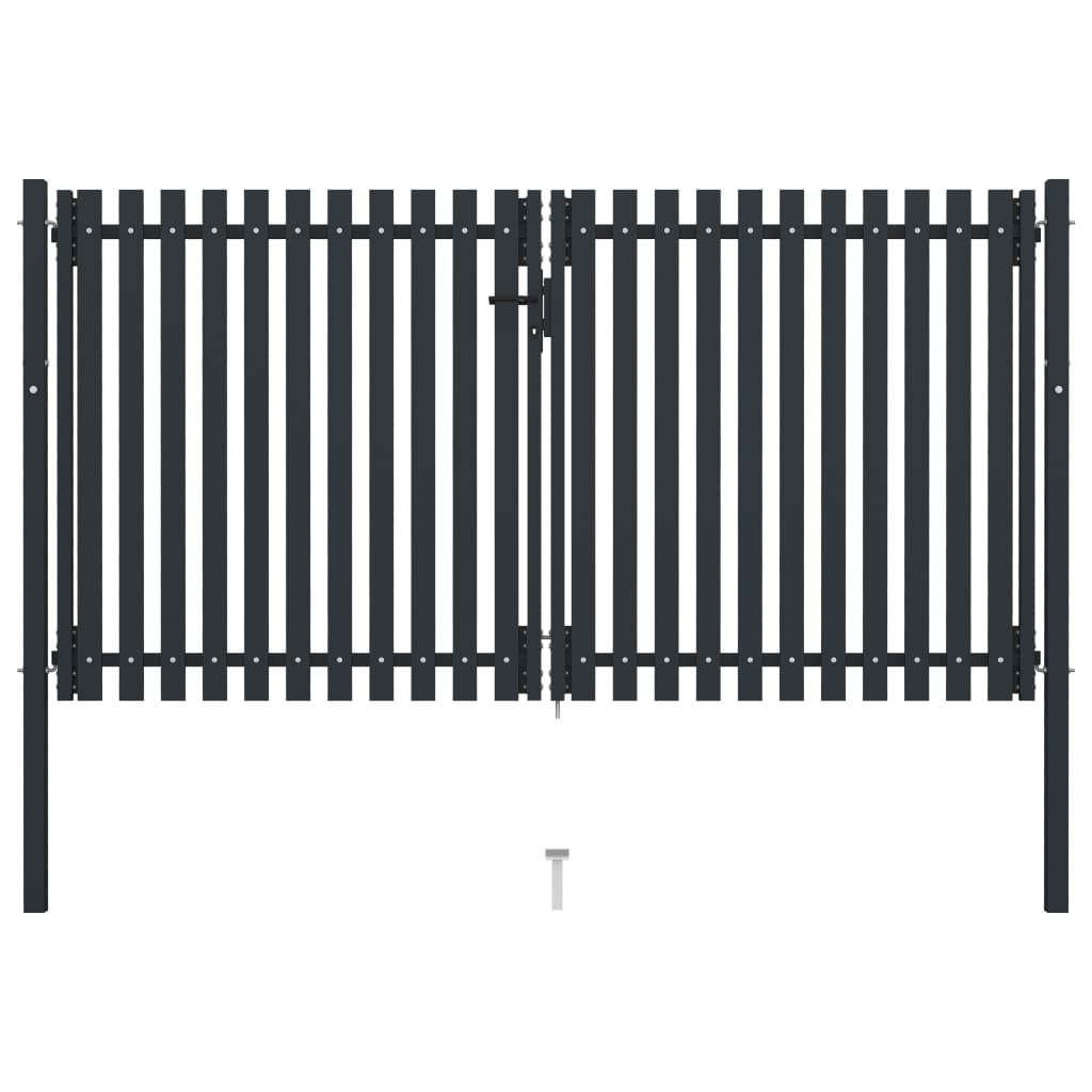 Port vidaxl double 306x200 cm anthracite en acier