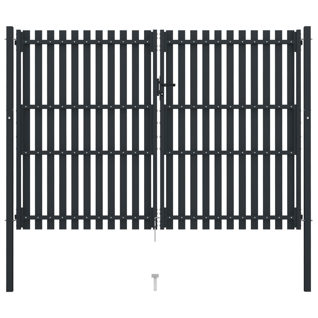 Port vidaxl double 306x250 cm anthracite en acier
