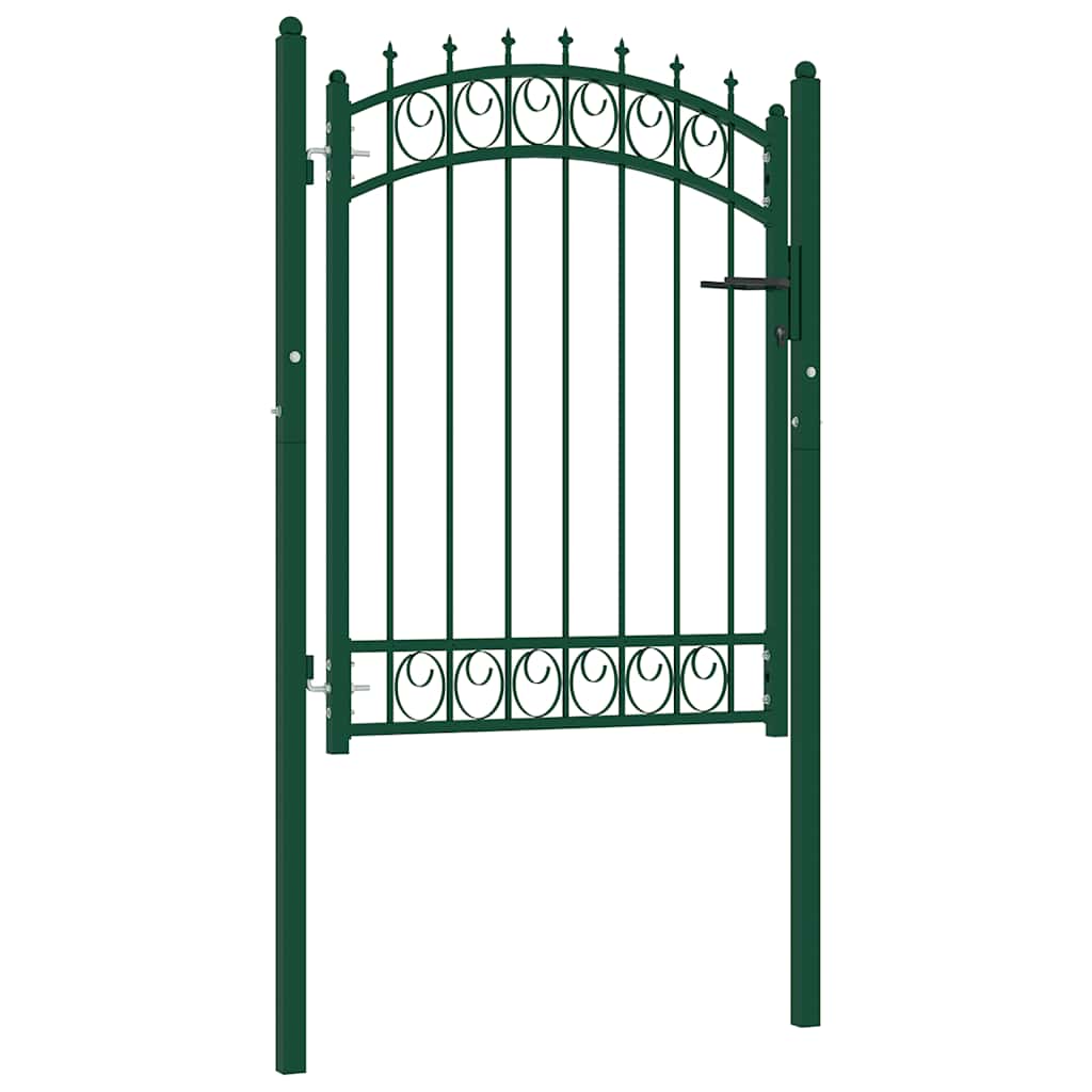 Vidaxxl portail avec pointes de lance 100x125 cm acier vert